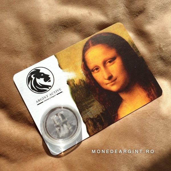 card cadou Mona Lisa moneda argint icon