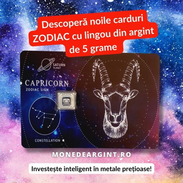 card cadou zodia capricorn lingou argint