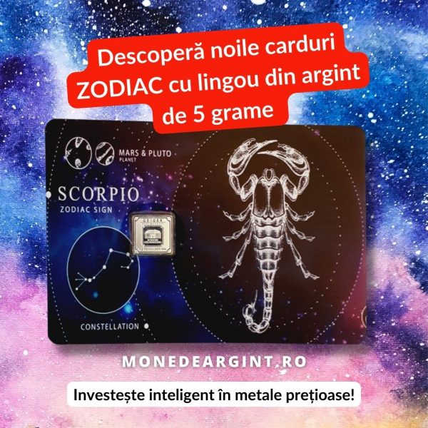 card cadou zodia scorpion lingou argint