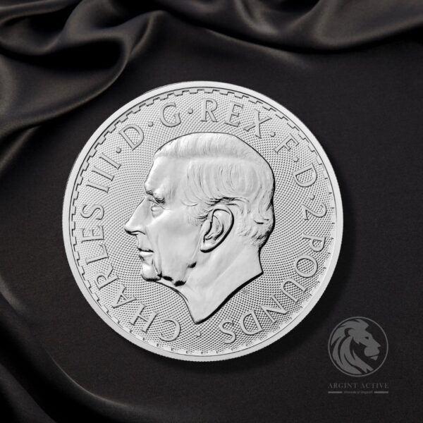 Moneda argint Britannia Regele Charles