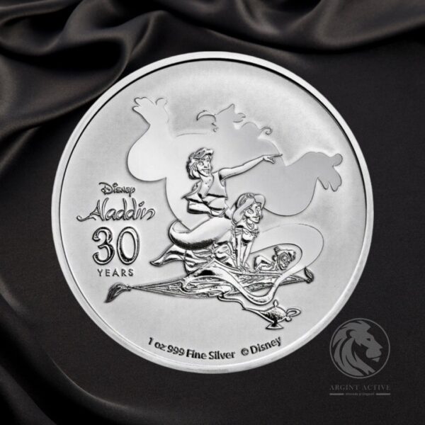 moneda argint 31 grame Aladdin 2022 Port Mint