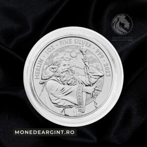 moneda argint Merlin Majestatea Sa Charles III 2023